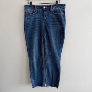 Judy Blue Women's Relaxed Fit Cropped Raw Hem Jeans Size 29